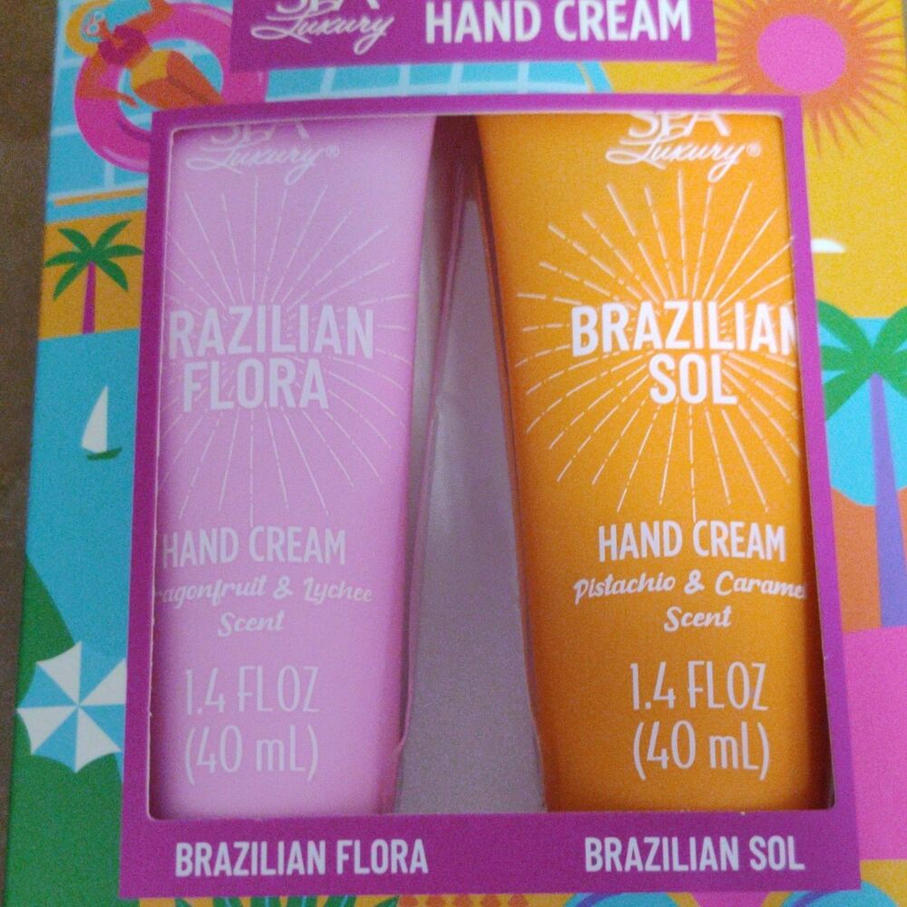 SPA Luxury Hand Cream Set Dragonfruit Lychee Pistachio Caramel Moisturizer 2pc